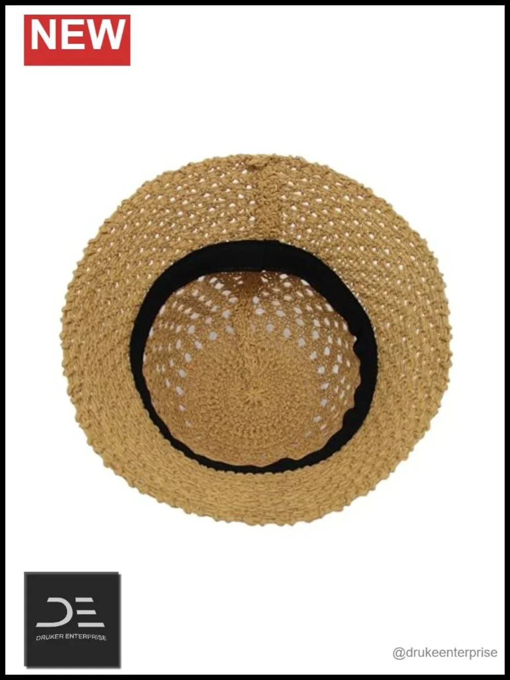 Straw Bucket Hat for Women - Packable Woven Knitted Sun Hat